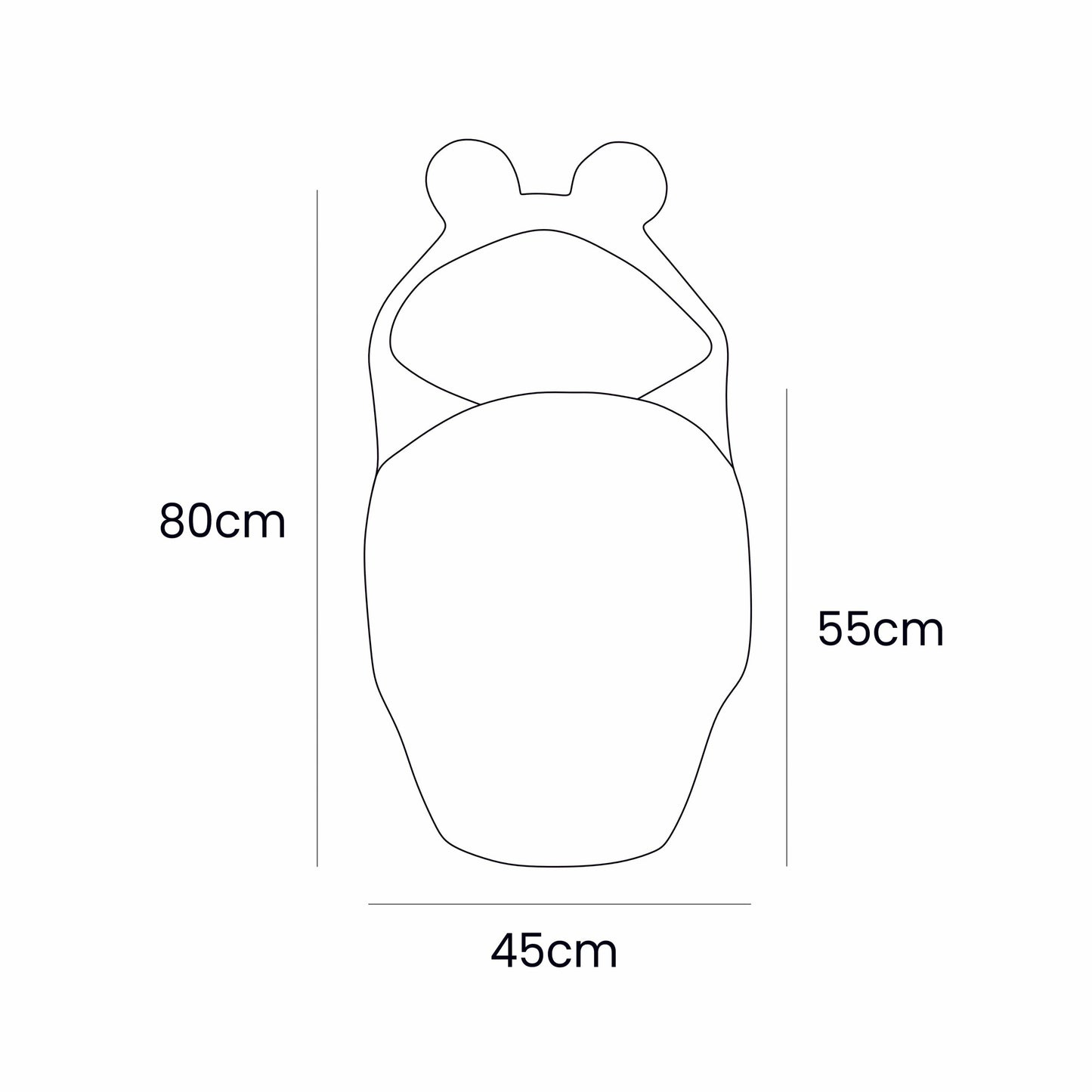Baby Swaddle with Bear Ears – Powder Pink