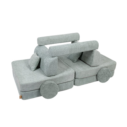 Large Modular Sofa for Kids - Premium Boucle, Fresh Mint