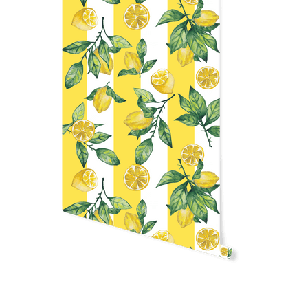 Striped Lemon eco wallpaper