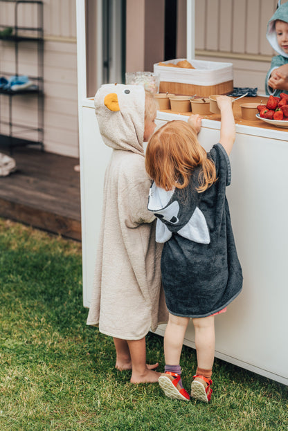 Short-Sleeve Poncho WOLF - For KIDS (Size 122-150)