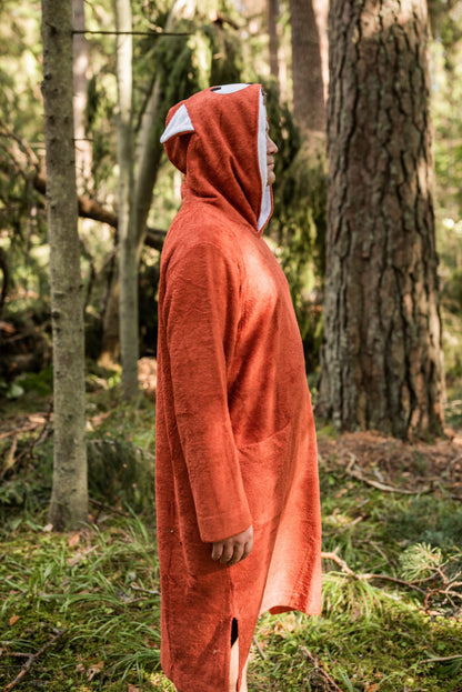 Long-Sleeve Poncho FOX for Adults - Bamboo Terry