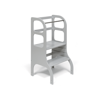 STEP UP Adjustable Height Helper Tower With Suppport Legs - Grey