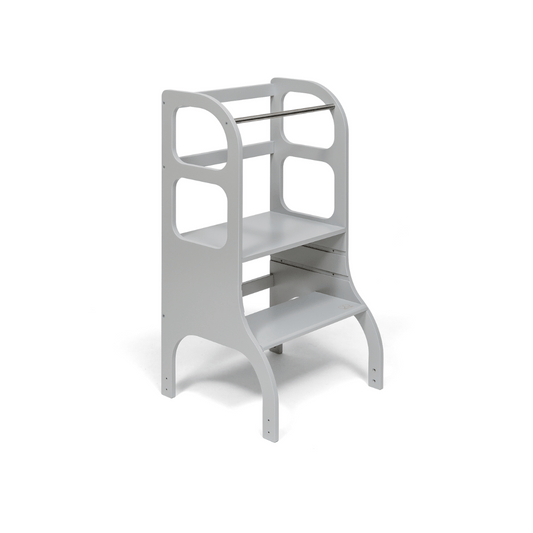 STEP UP Adjustable Height Helper Tower With Suppport Legs - Grey