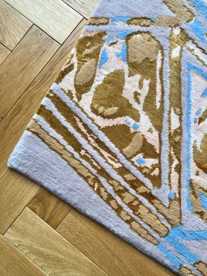 Art Deco Diagonal Pink Rug