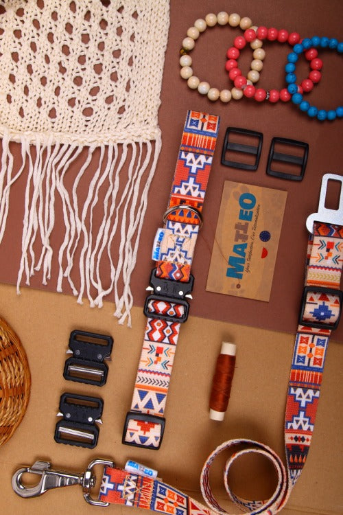 Dog Collar With a Plastic Buckle - Boho