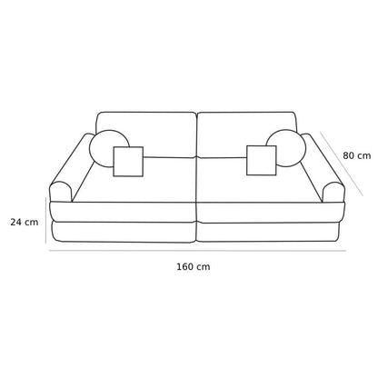 Large Modular Sofa for Kids - Premium Bearly, Cream