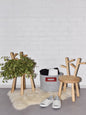 Wool Felt Omaking Basket - Grey/Bordeaux
