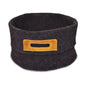 Wool Felt Omaking Basket - Dark Grey/Cognac