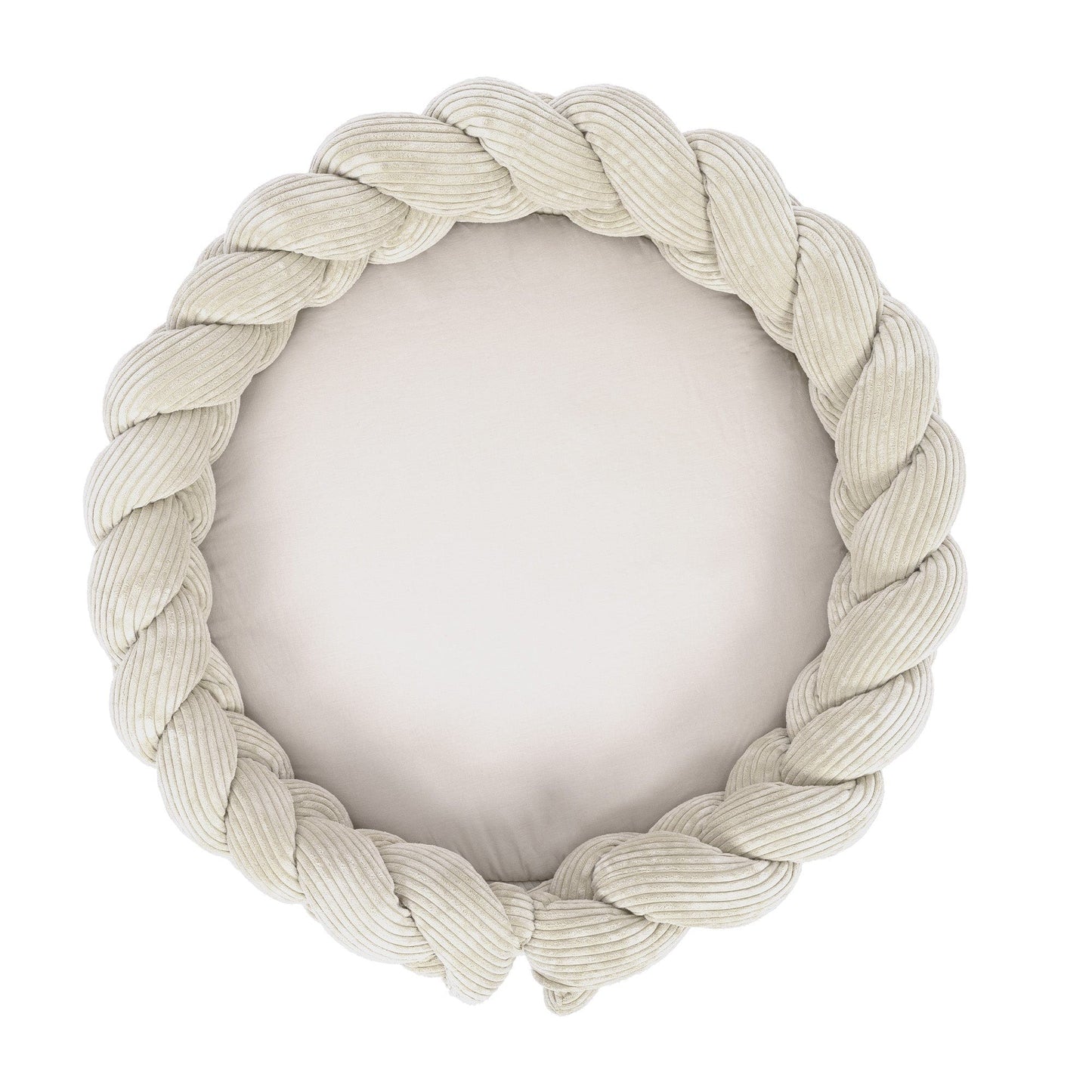 Baby Nest & Play Mat With Crib Bumper Braid - Ecru