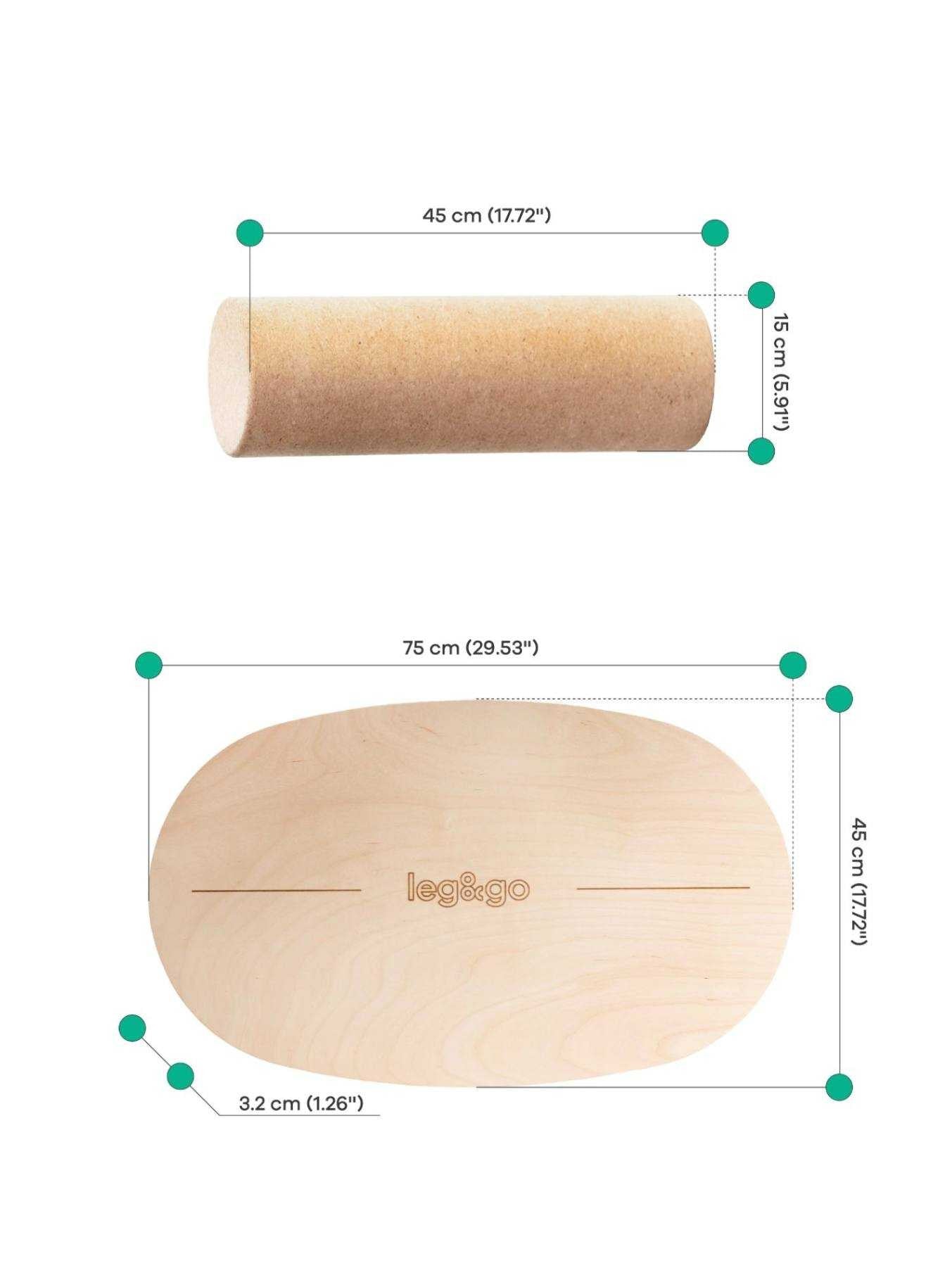 Round Balance Board With Exercise Roll - Centered Logo