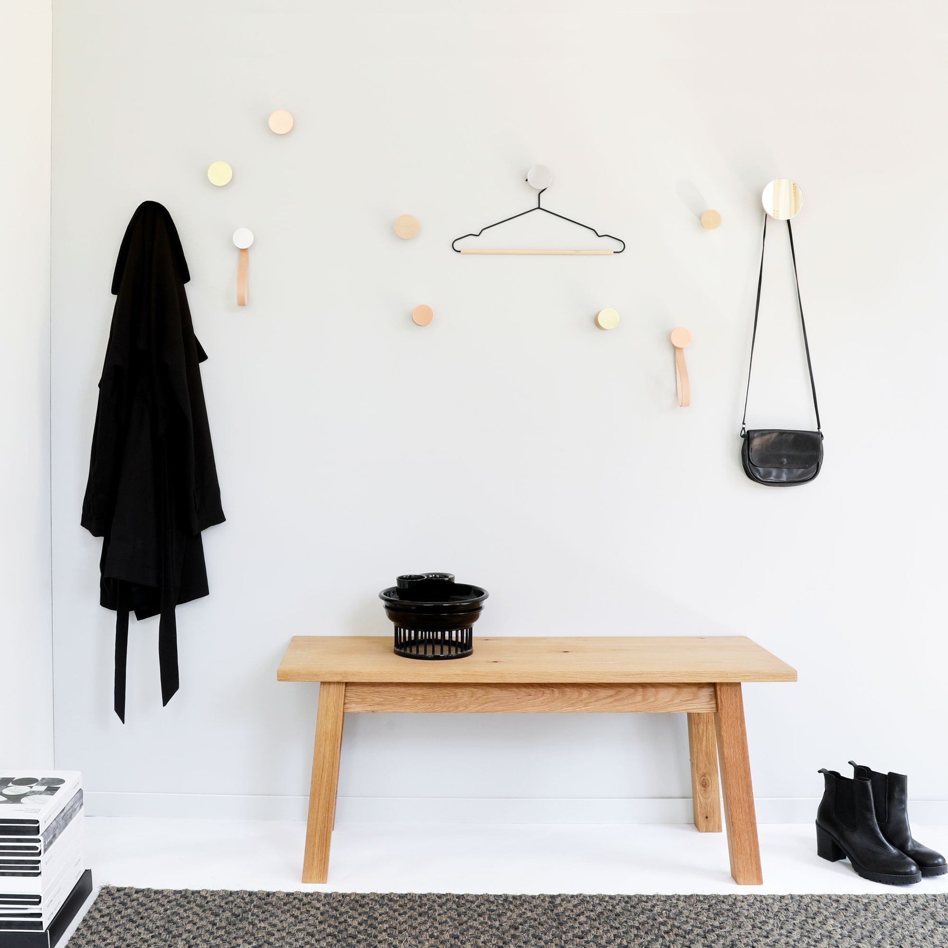 Beech Wood & Aluminium Wall Hook / Knob