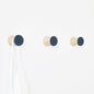 Beech Wood & Ceramic Wall Hook / Knob - Dark Blue
