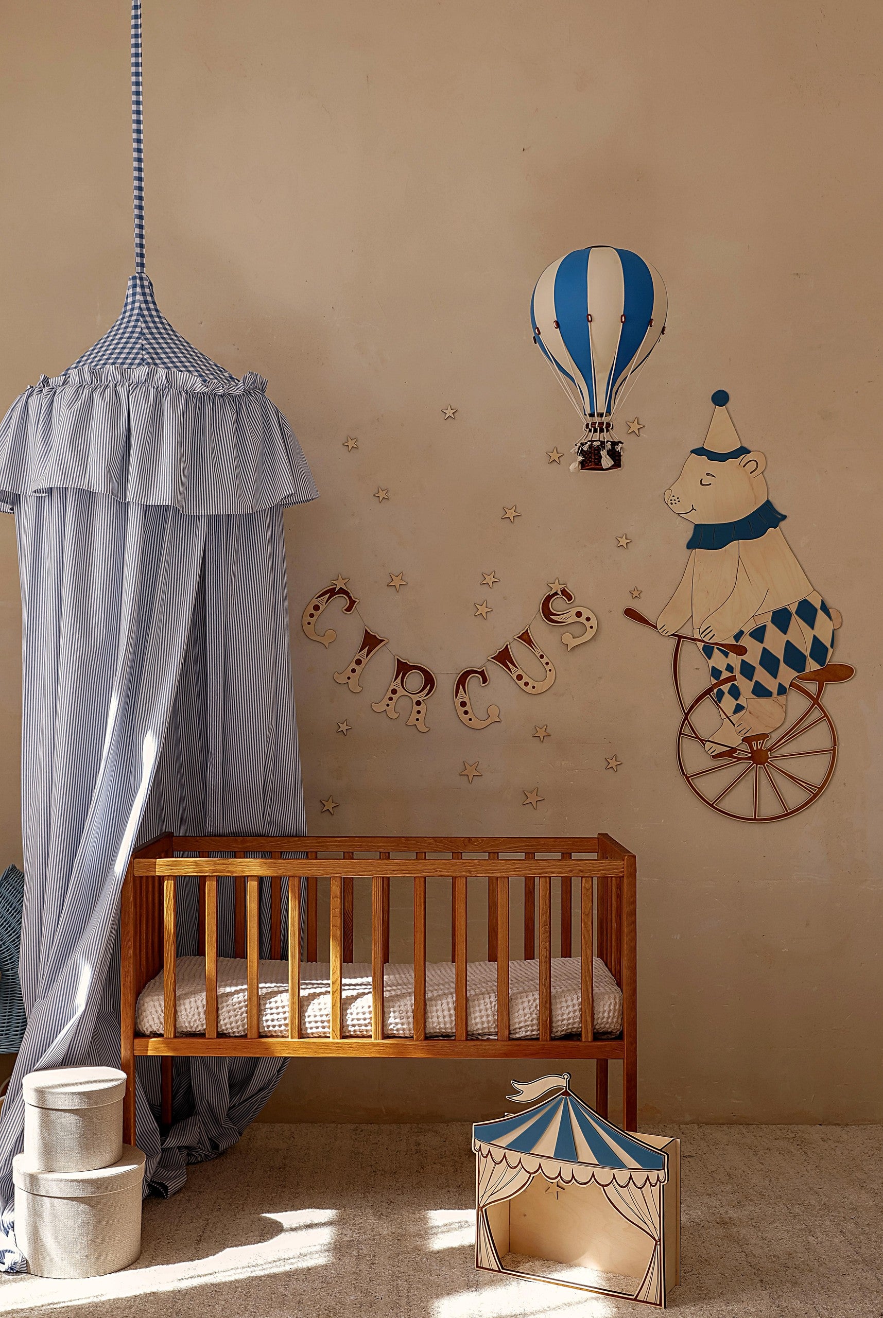 Mr. Bear and his Circus Bike – Wooden Wall Decoration