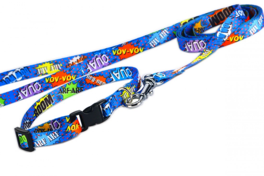 Collar With A Plastic Buckle - Blue Graffiti