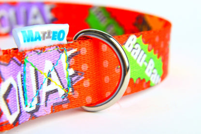 Collar With LED Plastic Buckle - Red Graffiti