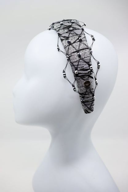 Headband Fiona with Honeycomb Veil