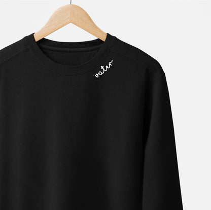 Embroidered Collar Organic Cotton Sweatshirt "Vater" (DE)