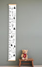 Growth Chart For Kids - Black & White Wild Animals