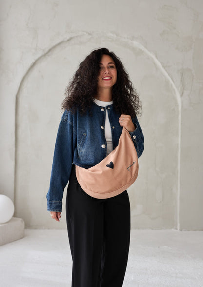 Hobo Bag Heart - Cream