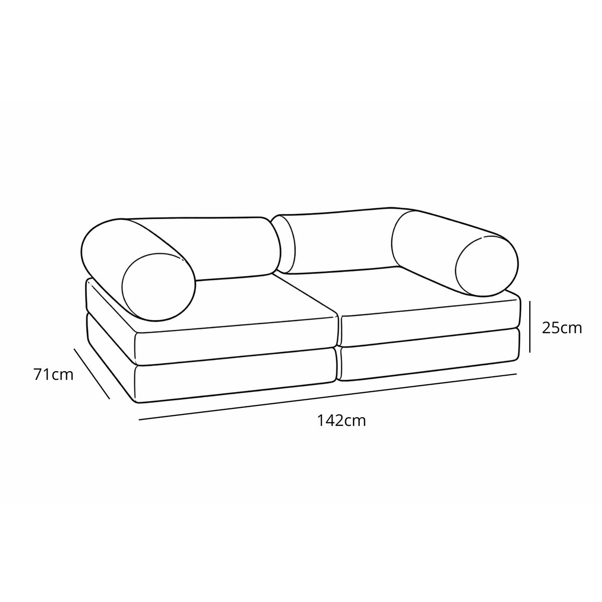HoneyHug Soft Modular Sofa for Children – Teddy Cream