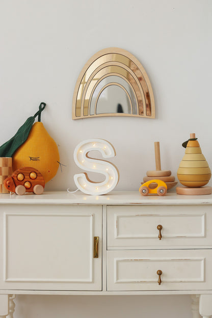 Kids Room Rainbow Mirror – Child-Friendly Acrylic & Wood