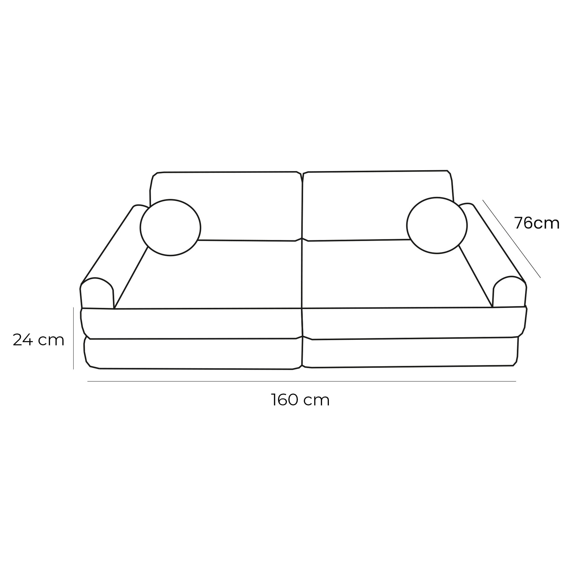 Large Modular Sofa for Kids - Premium Boucle, Fresh Mint