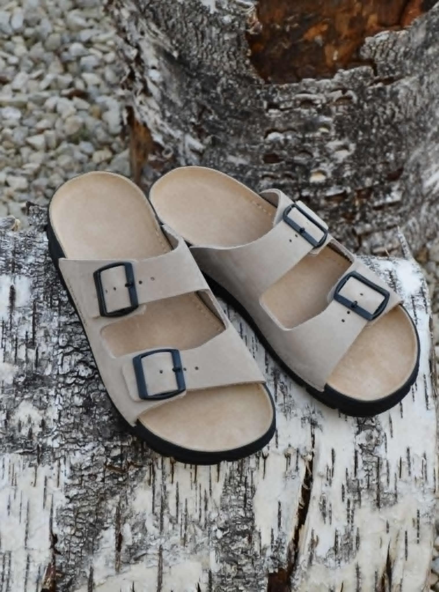 Meeliku Leather Sandals – Beige
