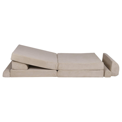 MeowBaby® Large Slimcord Premium Sofa - Ecru