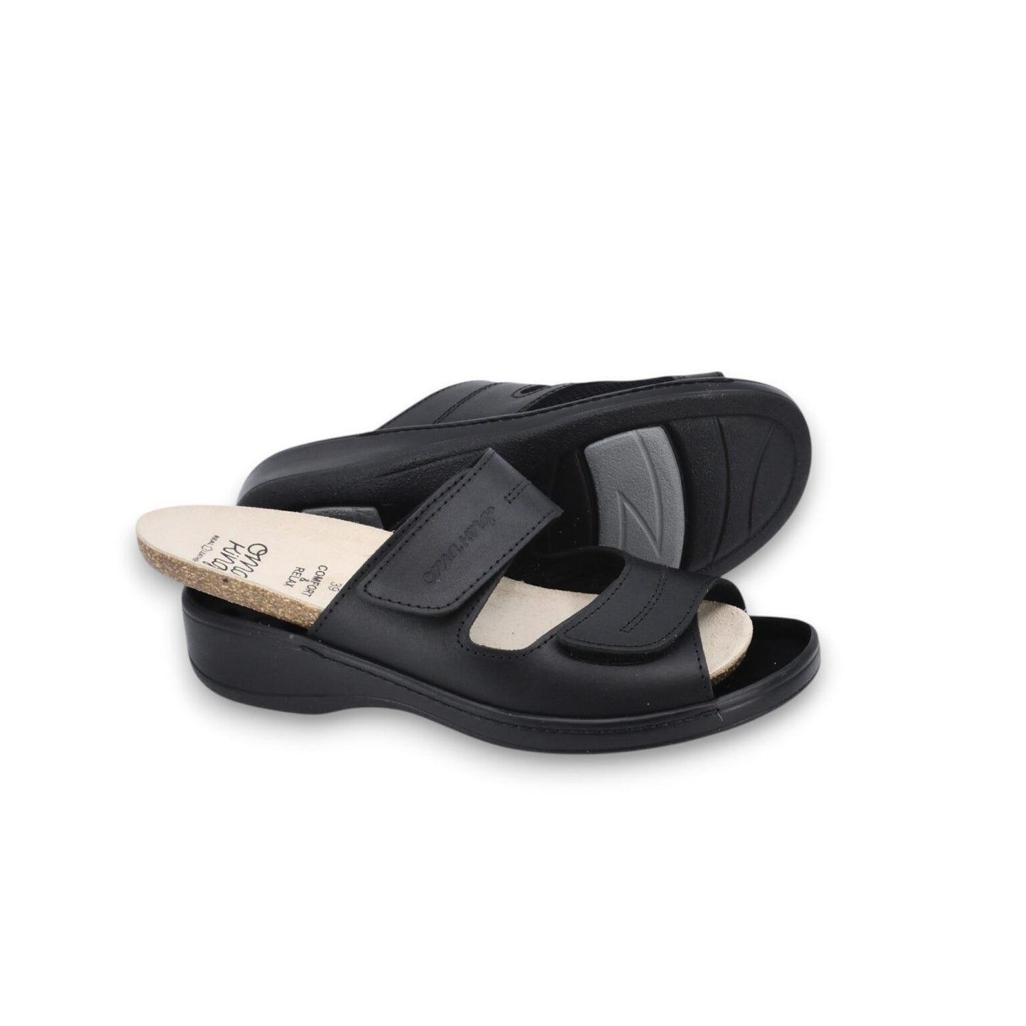 Professional Heel-Cushioned Sandals - Black