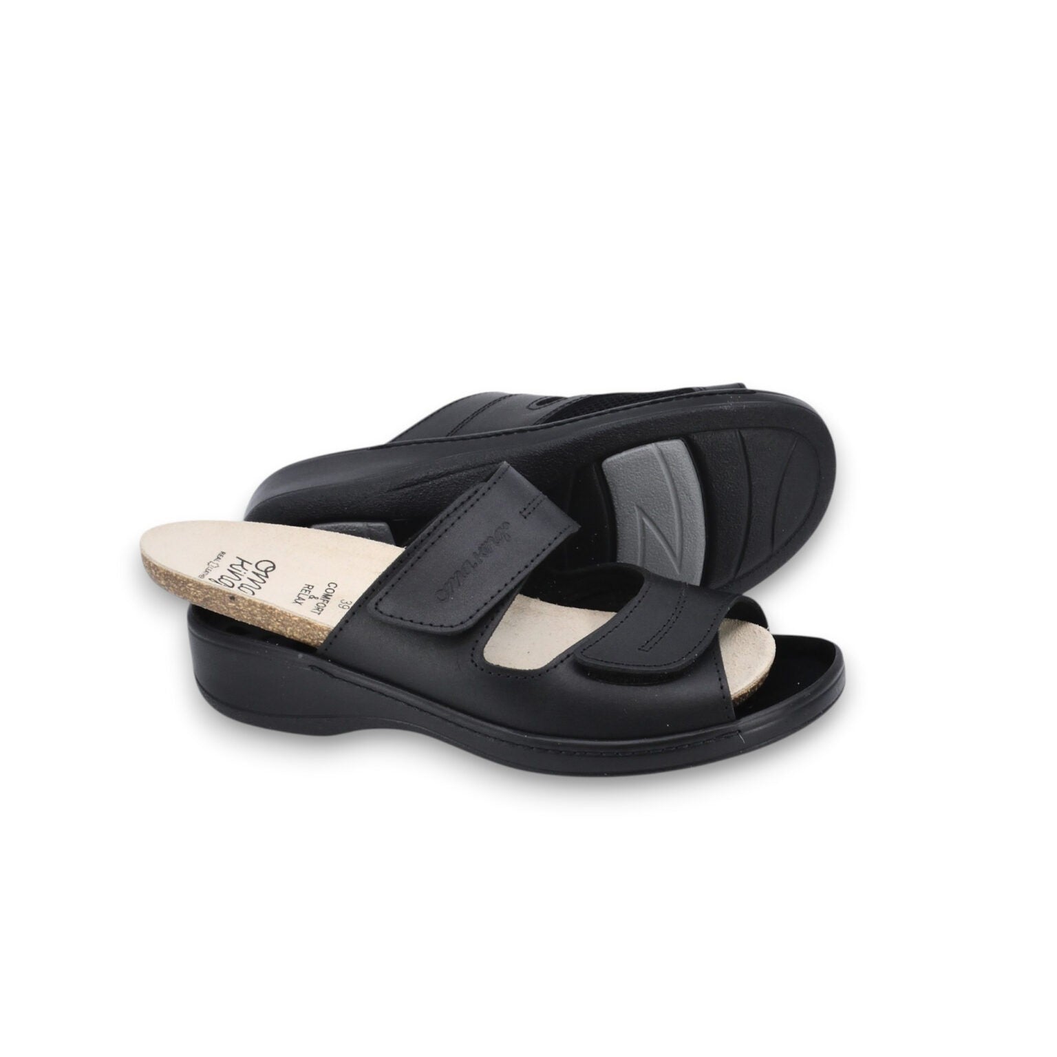 Professional Heel-Cushioned Sandals - Black