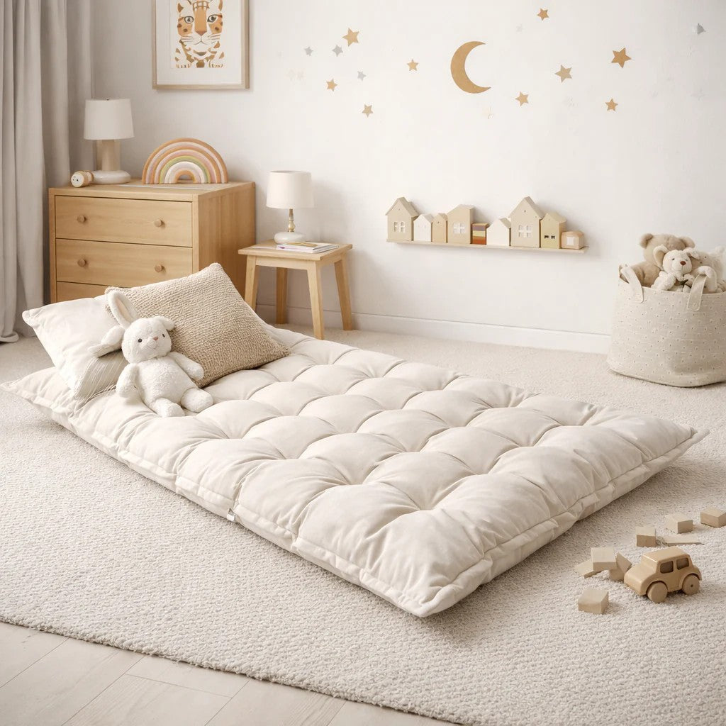 Quilted Kids' Floor Cushion, Beige, 3 Sizes Available