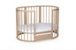Round Baby Crib OLIN with Mattress - Cappuccino