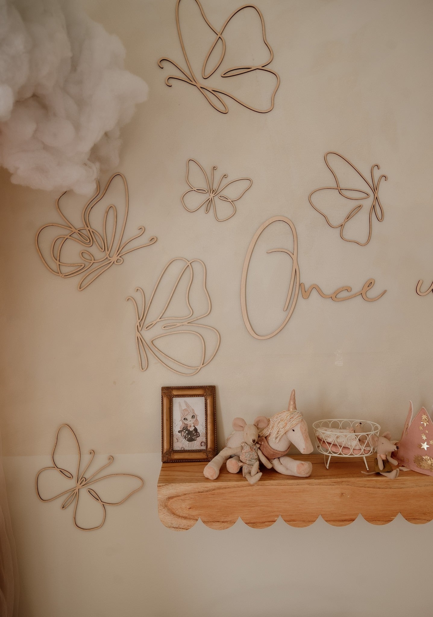 Wall decoration - Set of 6 Wooden Butterflies