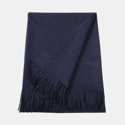 Natural Baby Alpaca Maxi-Scarf with Fringes