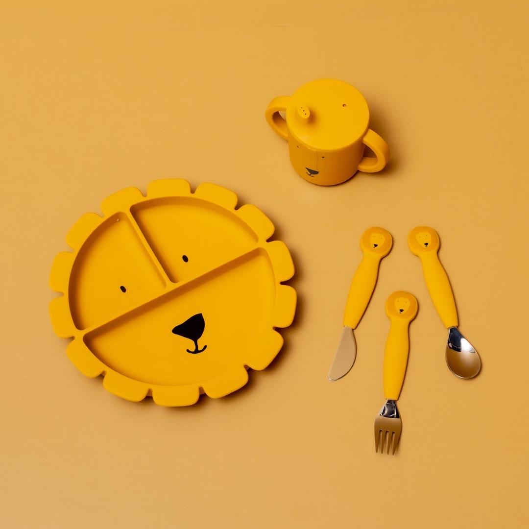 Silicone Divided Suction Plate for Kids - Mr. Lion
