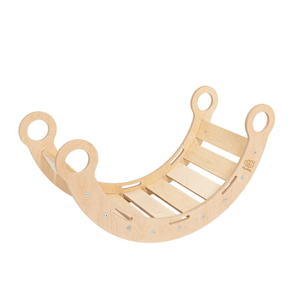 Snug Rocker for Kids - Natural With Grey Pillow