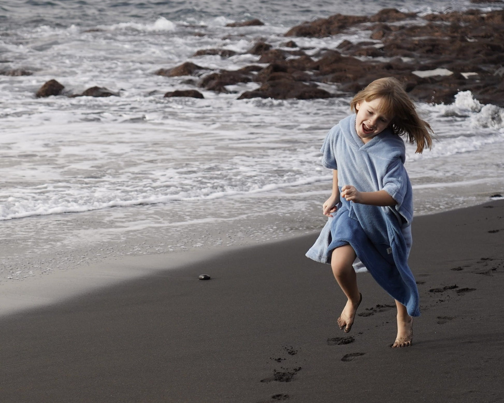 Surfbear Kids Bath Poncho - Blue