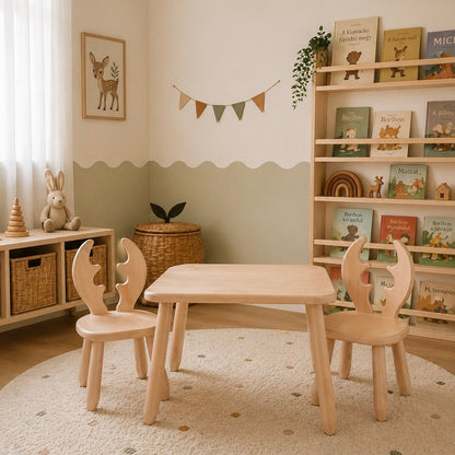 Table and 2 chair set - Deer