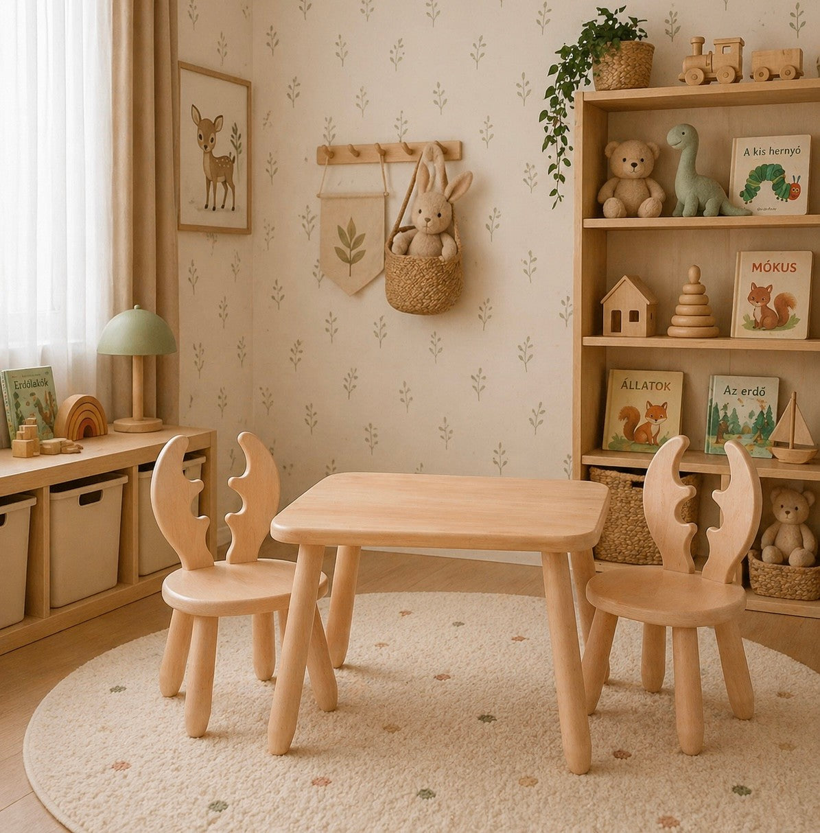 Table and 2 chair set - Deer