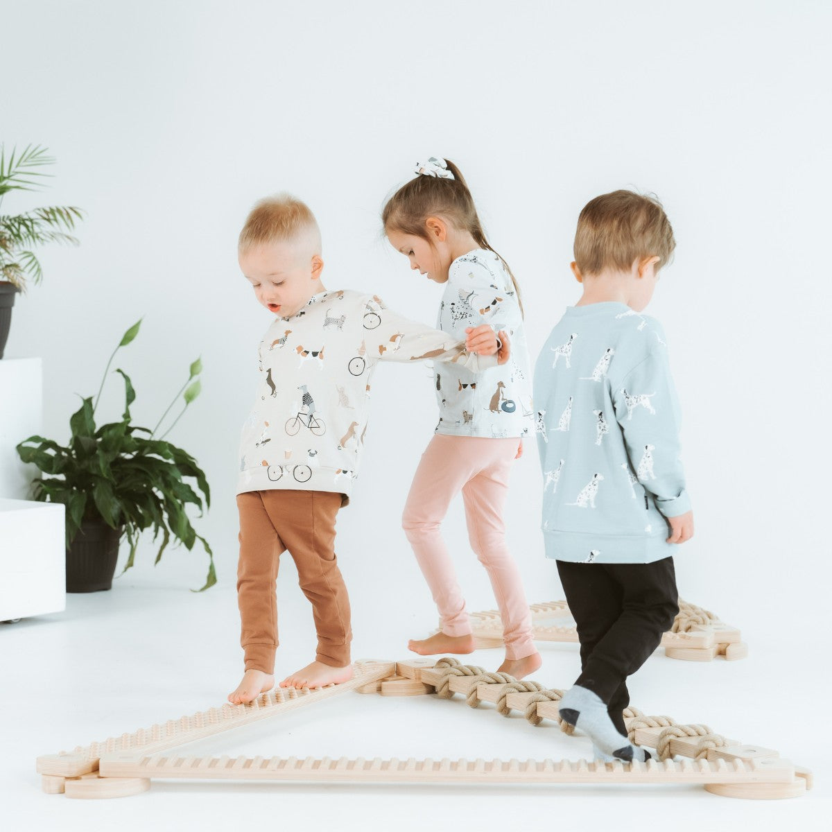 TipiToo® Small Balance Beam 3 Piece Set - Jute Rope