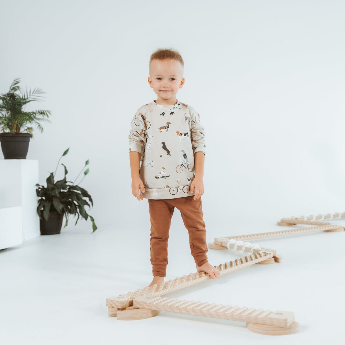 TipiToo® Large Balance Beam 3 Piece Set - White Rope