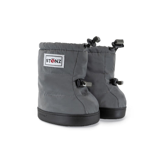 Toddler Puffer Booties - Reflective Silver