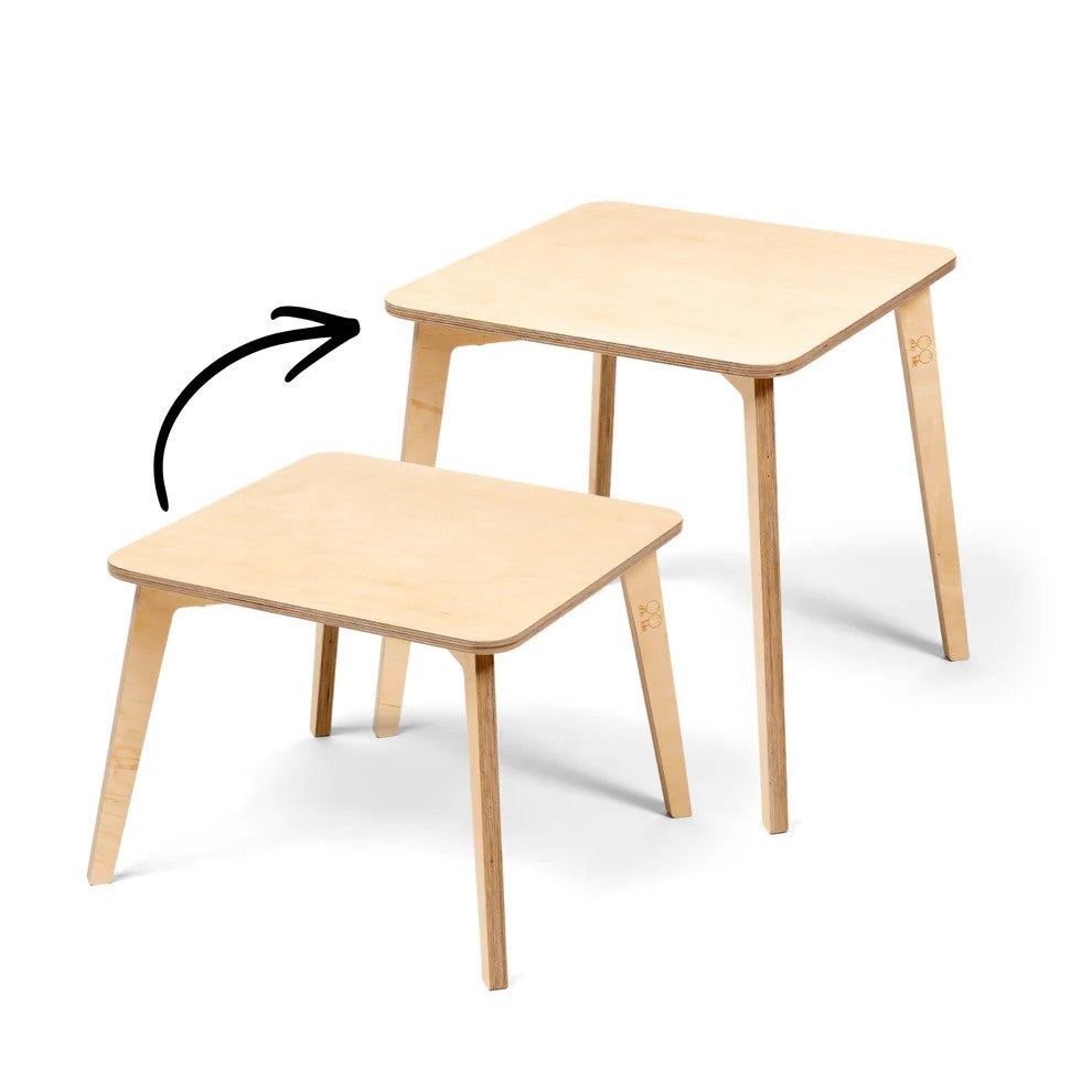 TULLA - Height-extendable Kids Table - Natural Wood