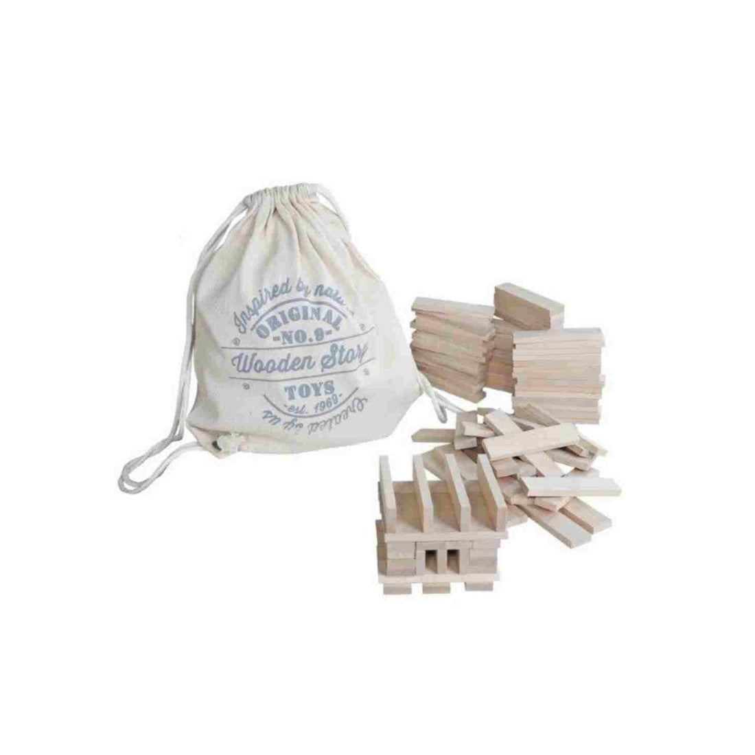 Wooden Architectural Blocks in a Bag - Natural, 200 Pieces
