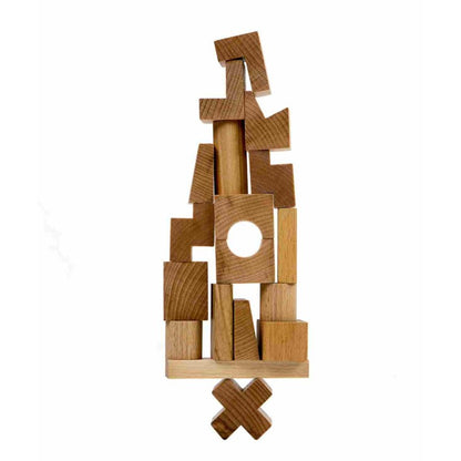 Wooden Tower Puzzle - Natural